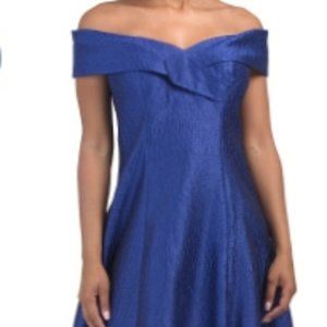 Teri Jon Royal Blue Tea Length Dress Size 8